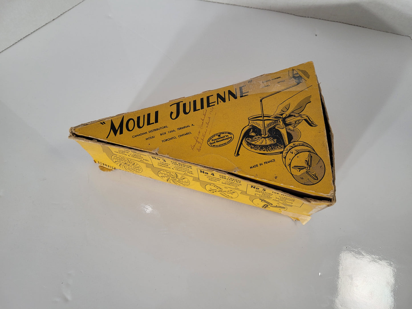 Vintage 1950s Mouli Julienne Shredder & Salad Maker – 4 Discs with Original Box
