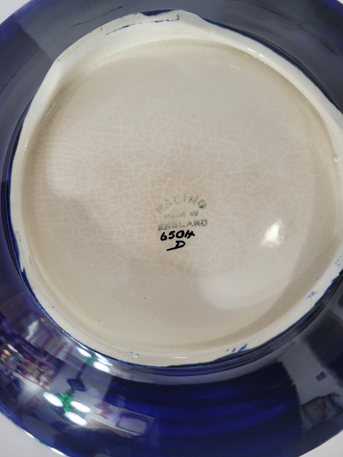 Vintage 1930s Maling Peona 6504 Cobalt Blue Floral Plate – 10.5-Inch – England