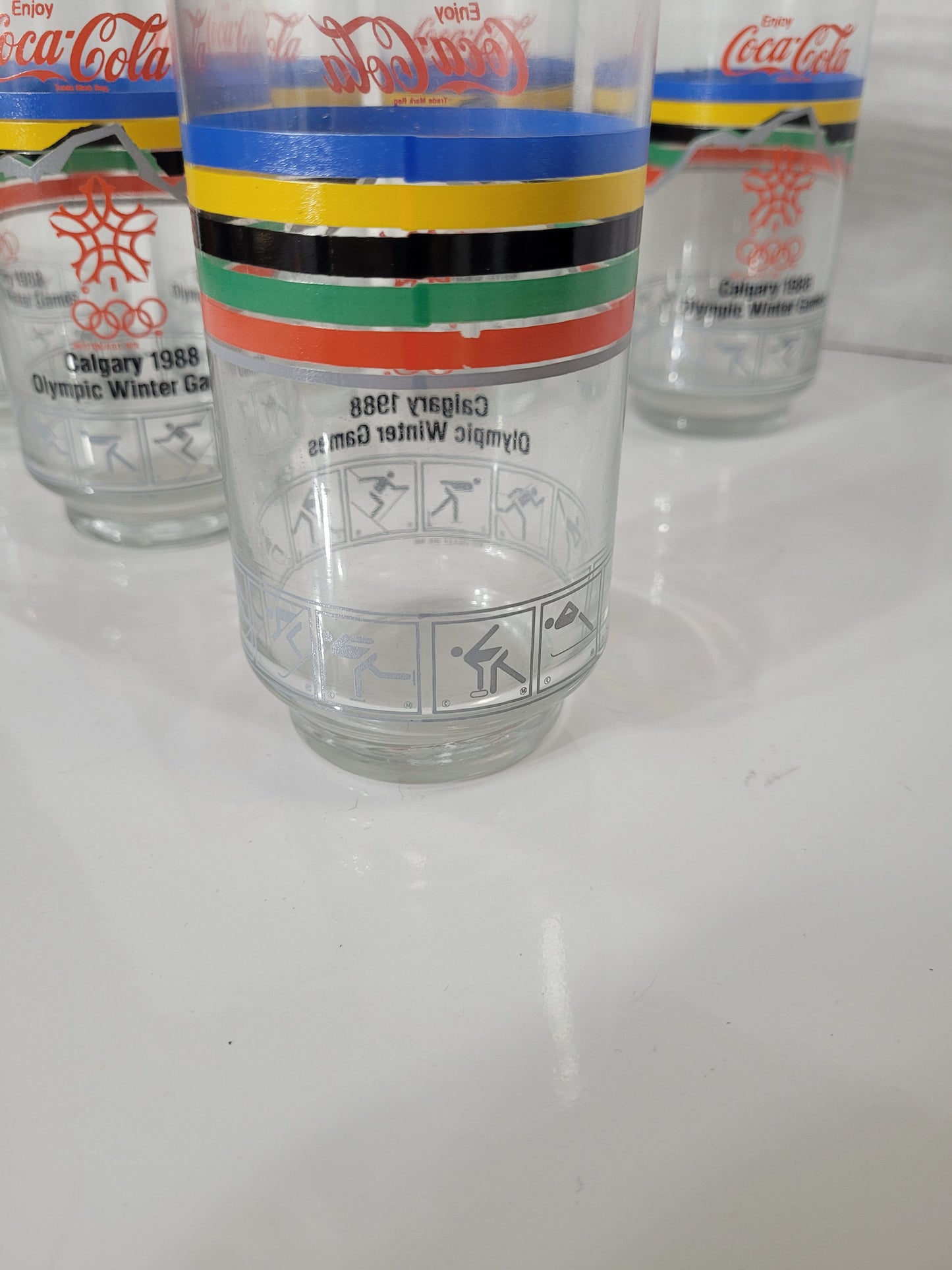 Vintage 1988 Calgary Winter Olympics Coca-Cola Glasses – Set of 6