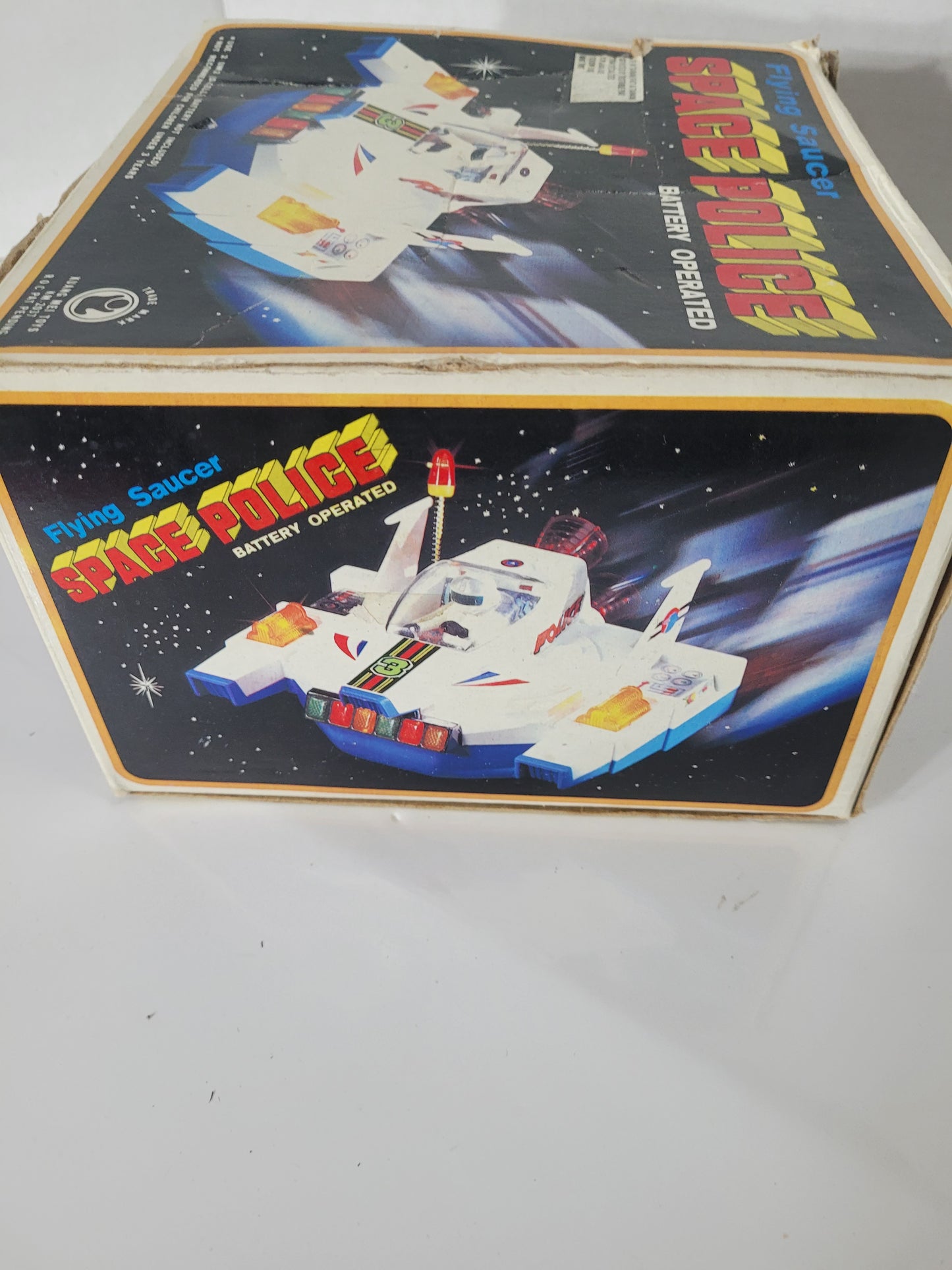 Vintage 1980s Kuang Mei Toys Space Police Flying Saucer KM-2037 – Working with Original Box