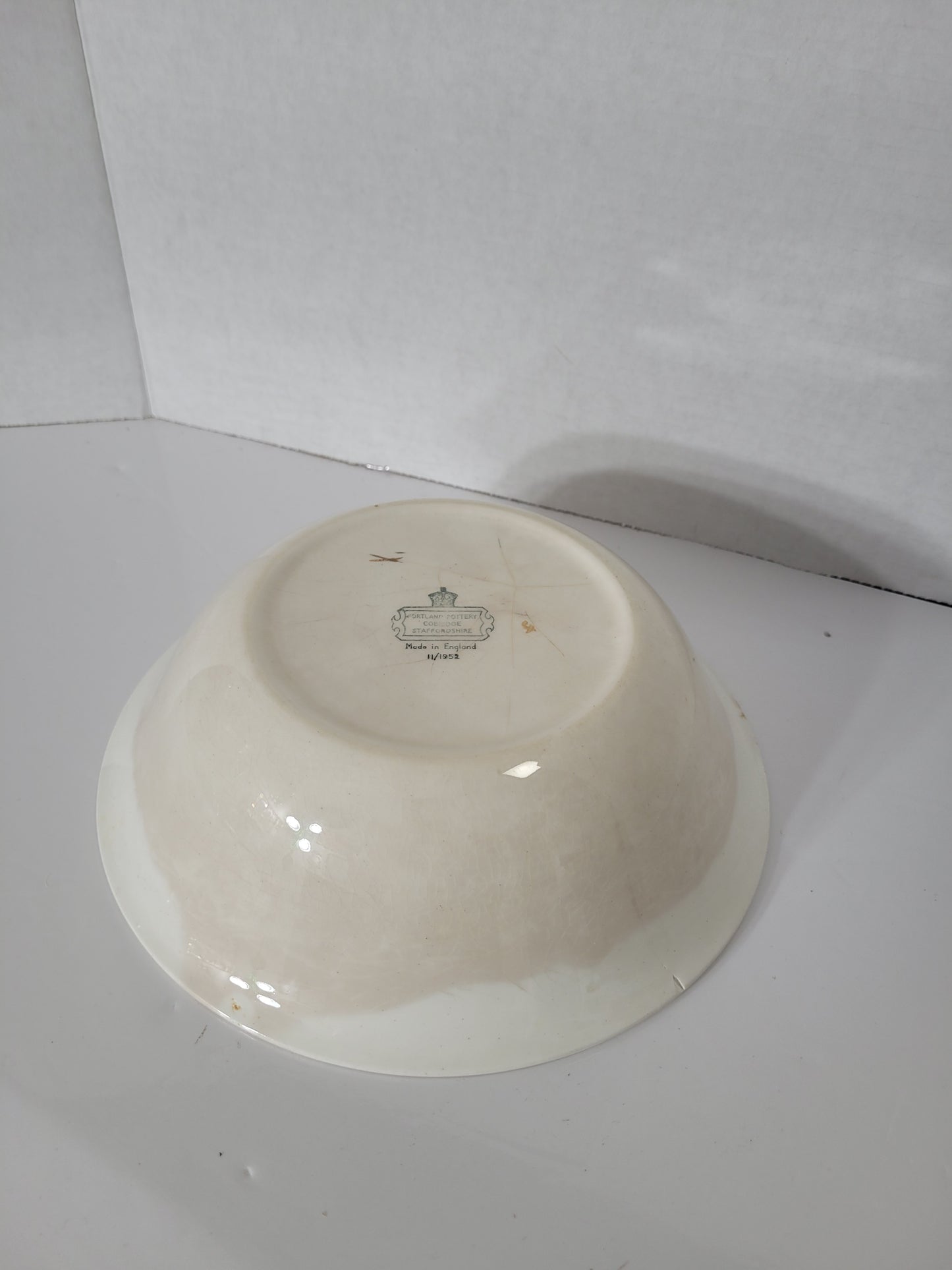 Vintage Portland Pottery Autumn Leaf Serving Bowl – Cobridge Staffordshire England – 11/1952
