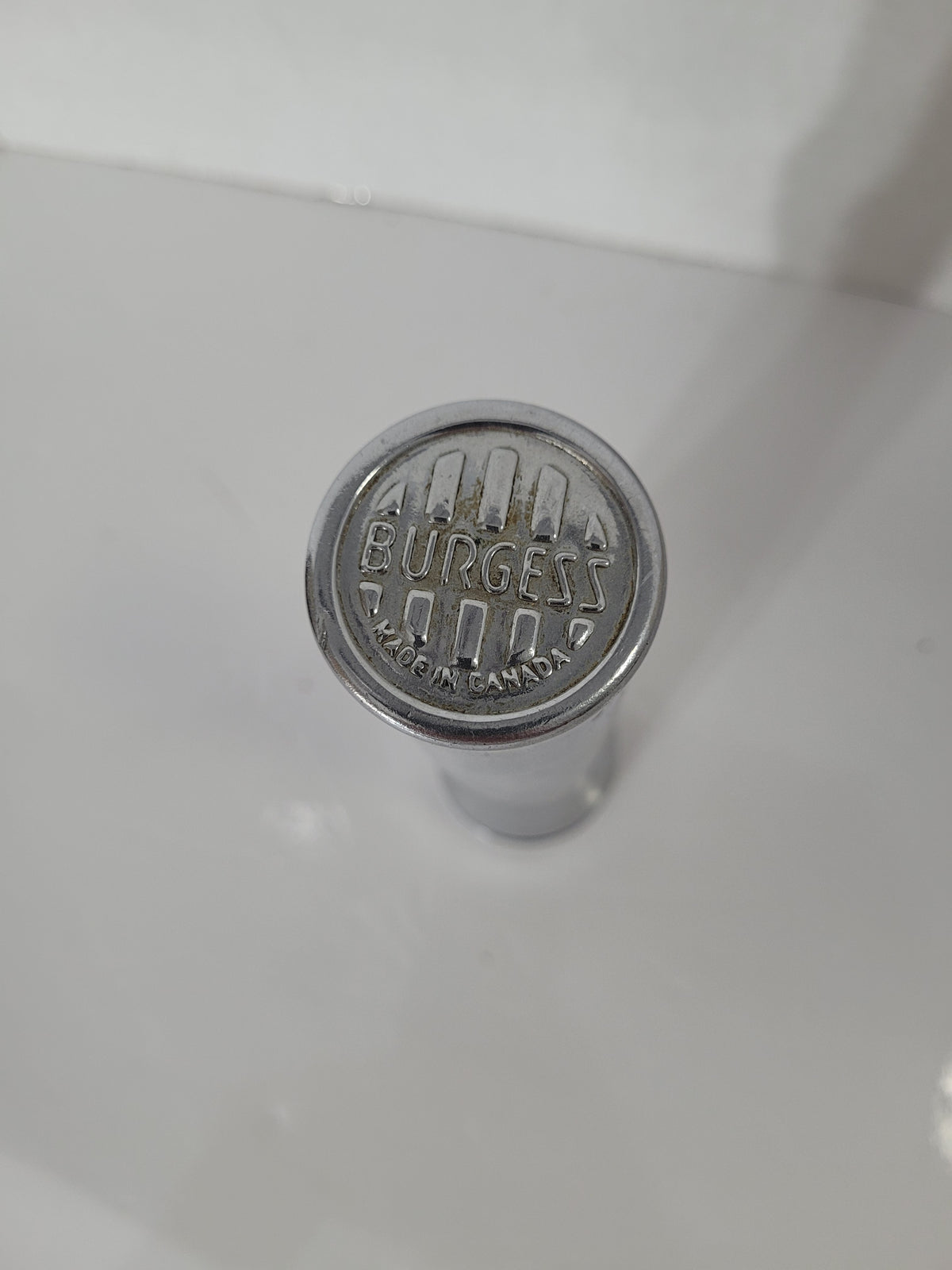Vintage Burgess Chrome Flashlight – Made in Canada – 7"