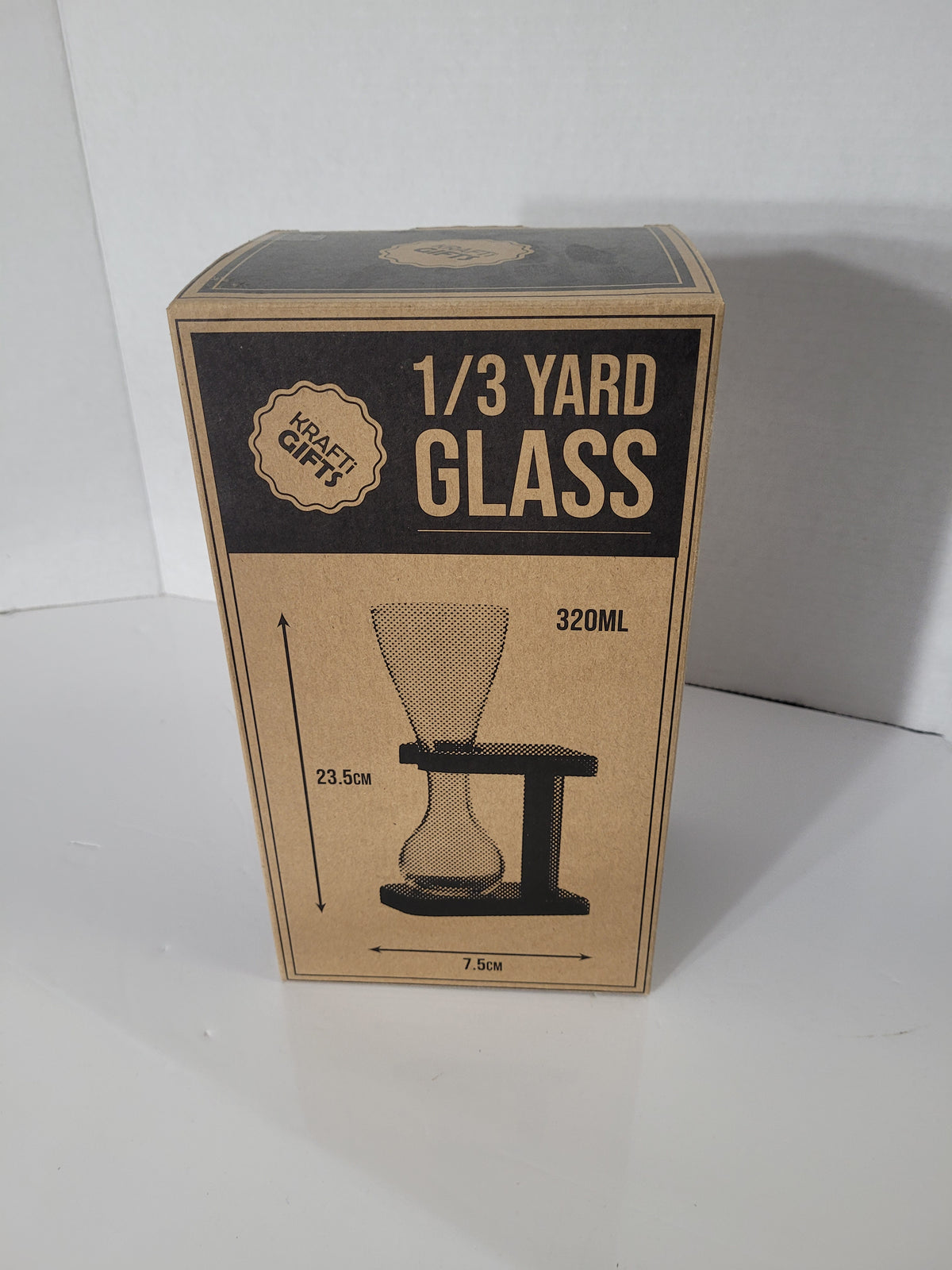 Kraft Gifts 1/3 Yard Glass 320ml Beer Drinking Glass with Stand – Boxed