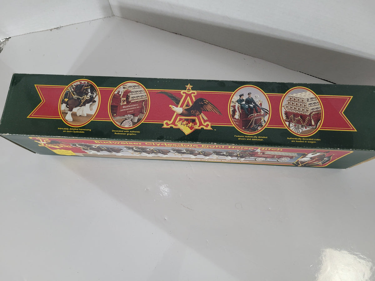 1995 ERTL Budweiser Clydesdale Eight-Horse Hitch Mechanical Bank B576 – Original Box & Display Case