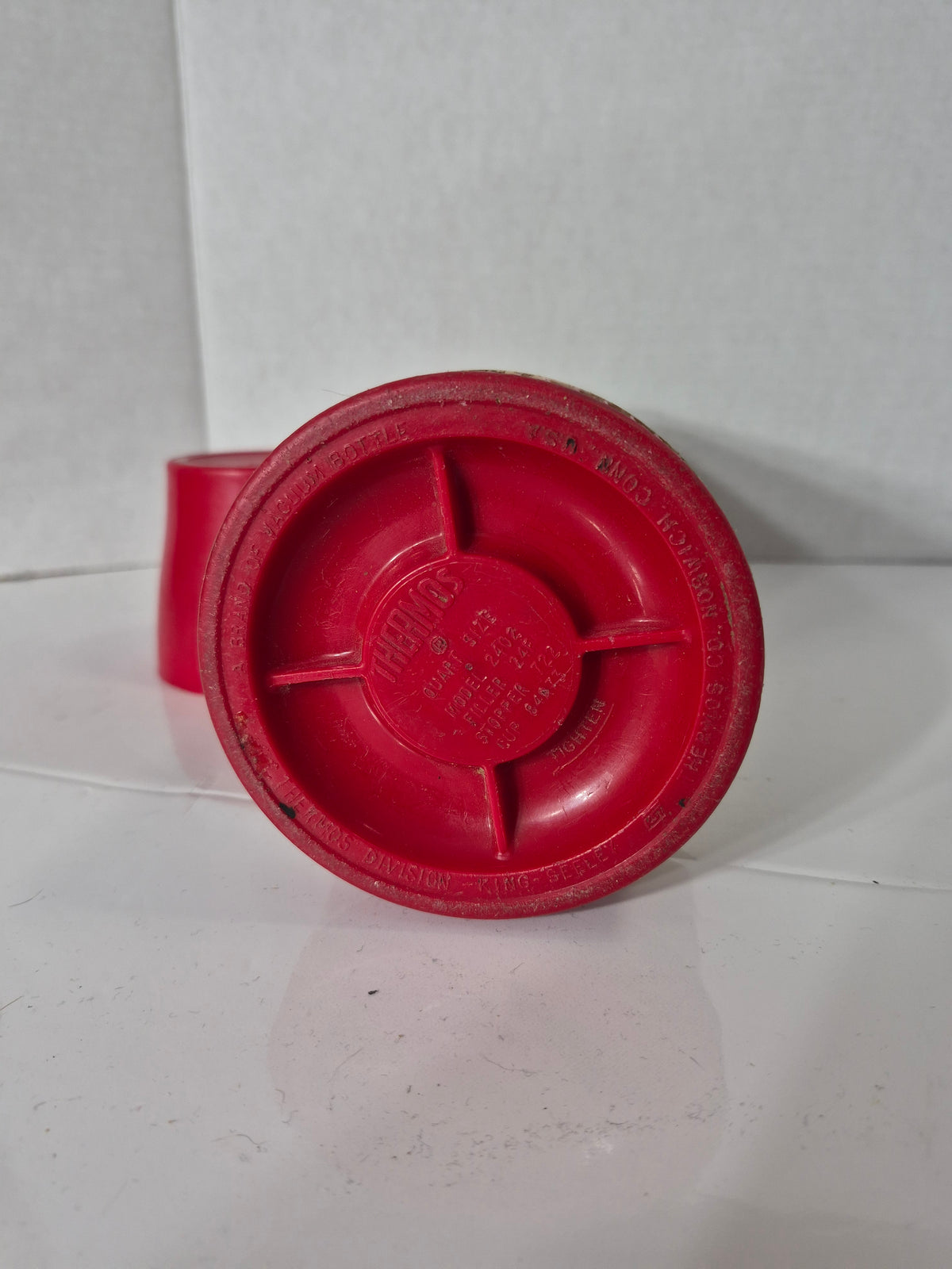 Vintage Canadian Thermos Quart Bottle – Red & Cream – Model 2442