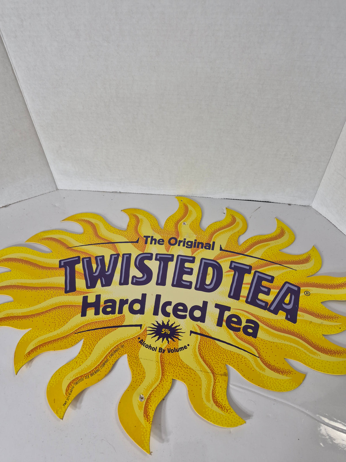 Twisted Tea Double-Sided Cardboard Advertising Sign – Sunburst – 24" x 16.25"