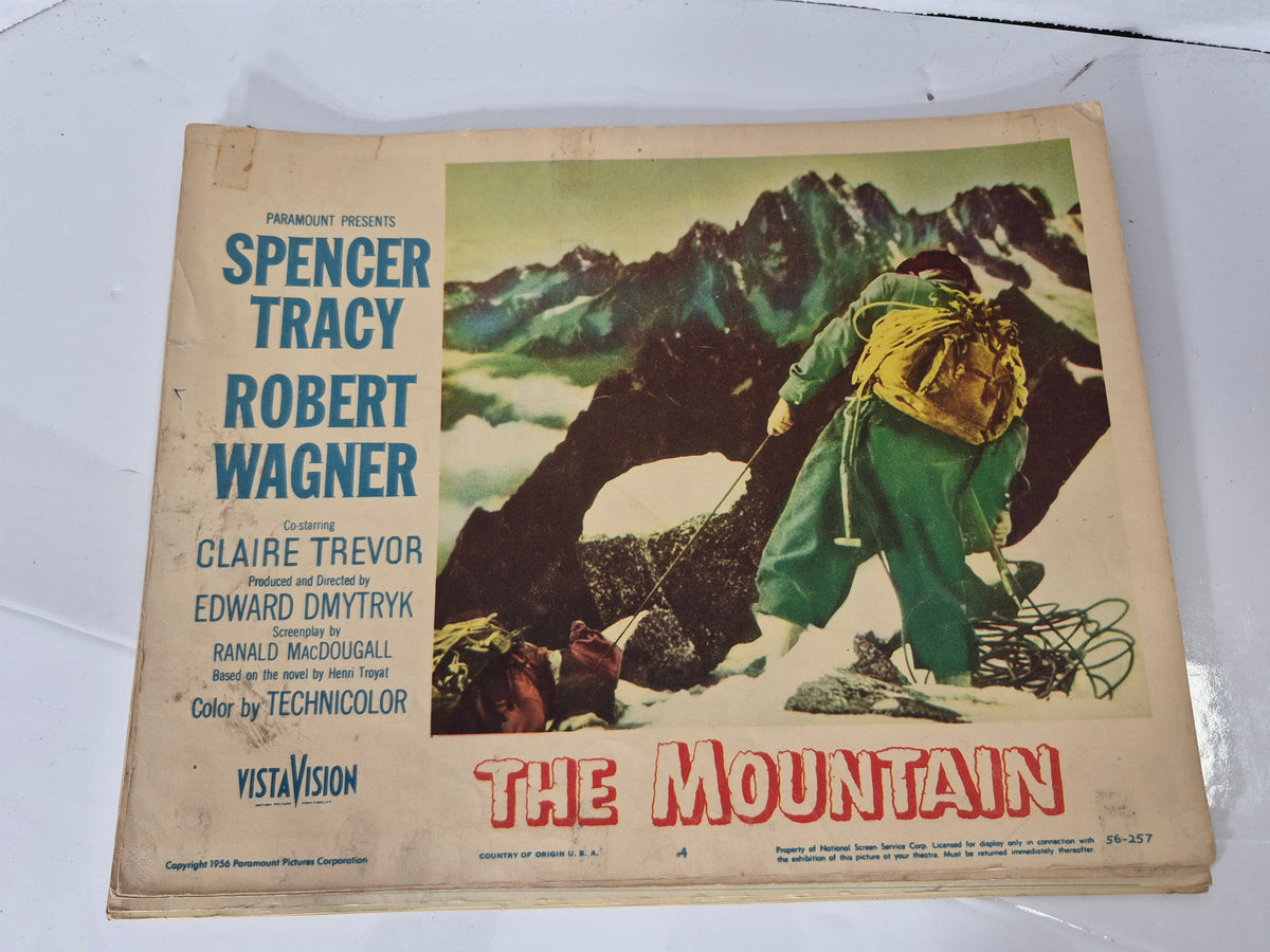 1956 “The Mountain” Original Paramount Movie Lobby Cards – Spencer Tracy & Robert Wagner – 14" x 11"