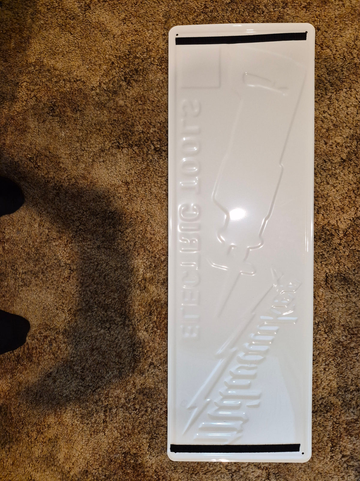 Vintage Milwaukee Heavy-Duty Electric Tools Sawzall Embossed Metal Advertising Sign – 36" x 12"