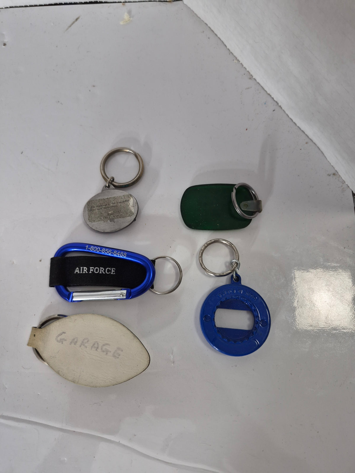 Vintage Keychain Lot of 5 – Saskatchewan Roughriders, Canadian Air Force, Steam Train, Saskatoon & Maui Souvenirs