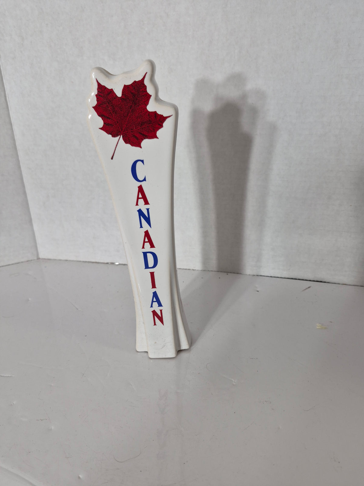 Vintage Canadian Beer Tap Handle – Red Maple Leaf – 10" Canadiana Breweriana