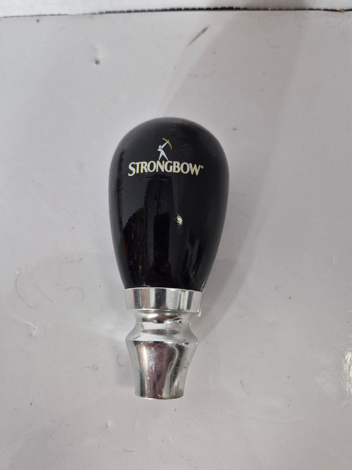 Strongbow Hard Cider Black Beer Tap Handle – Pub & Bar Advertising – 4.5" x 2"