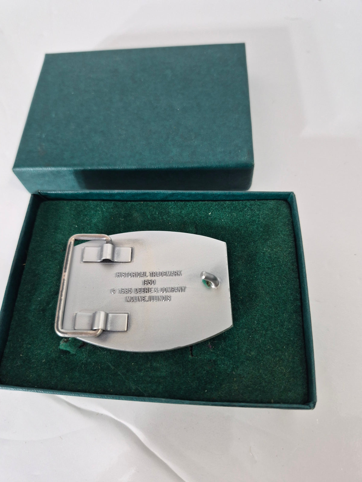 John Deere Belt Buckle – Quality Farm Equipment – 1985, Boxed