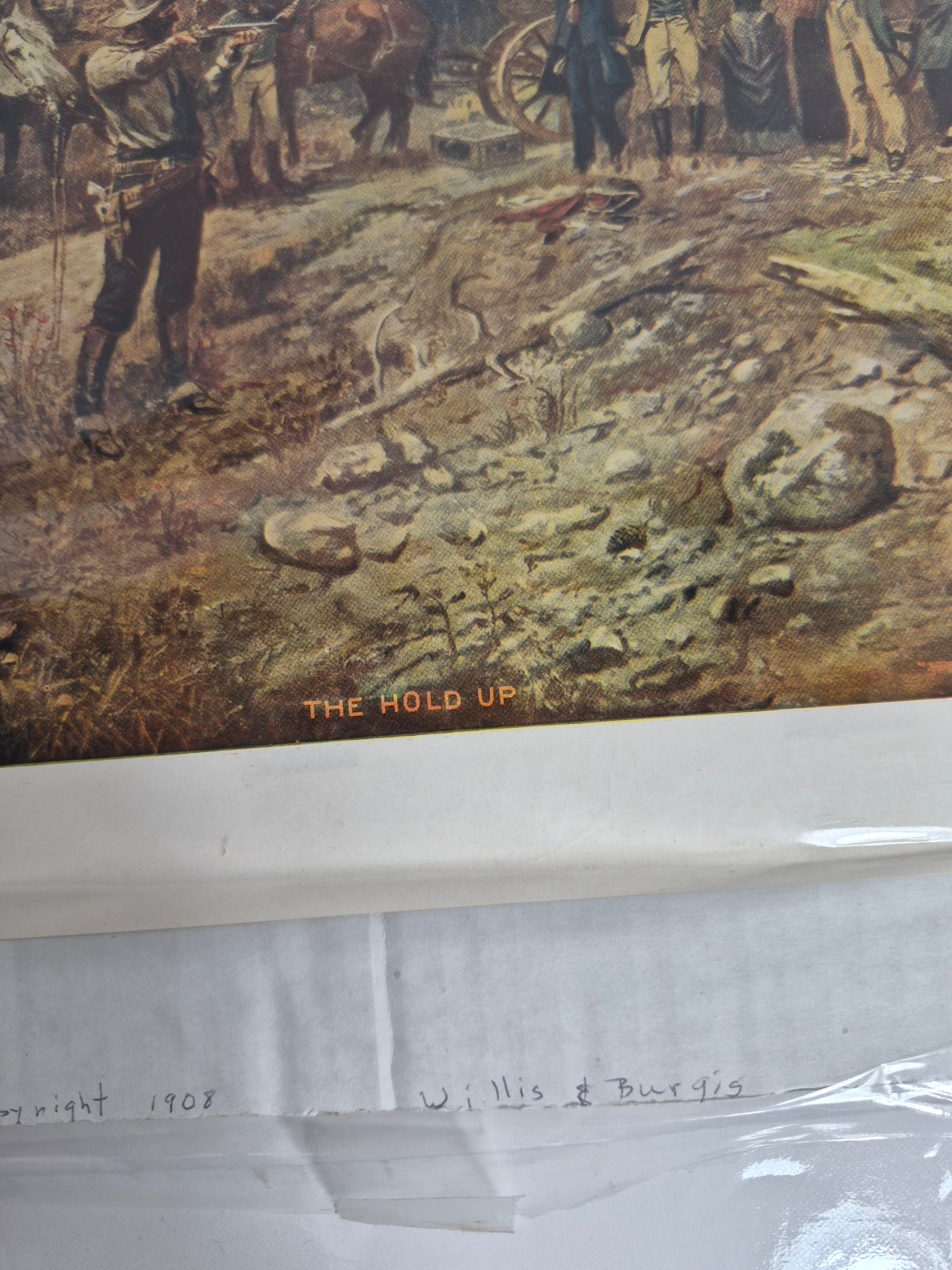 "The Hold Up" Western Stagecoach Print – Copyright 1908 – 14.25 x 12 in.