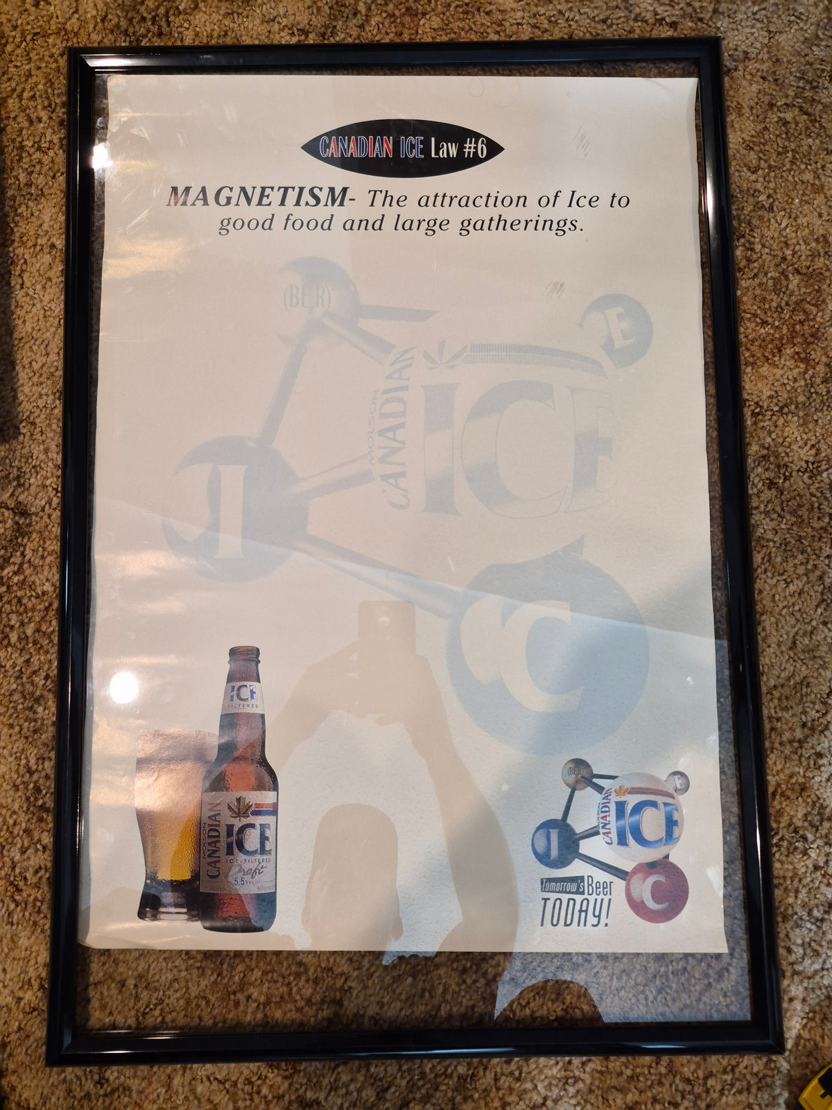 Molson Canadian Ice "Law #6 Magnetism" Poster 19 x 27 in. — Longbranch Saloon Drumheller