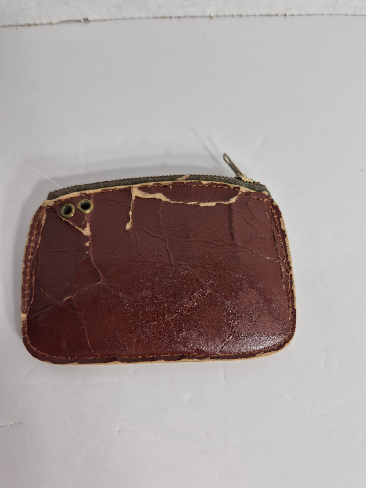 Vintage Pleather Change Purse with Indigenous Chief Portrait 4.75 x 3.5 in.