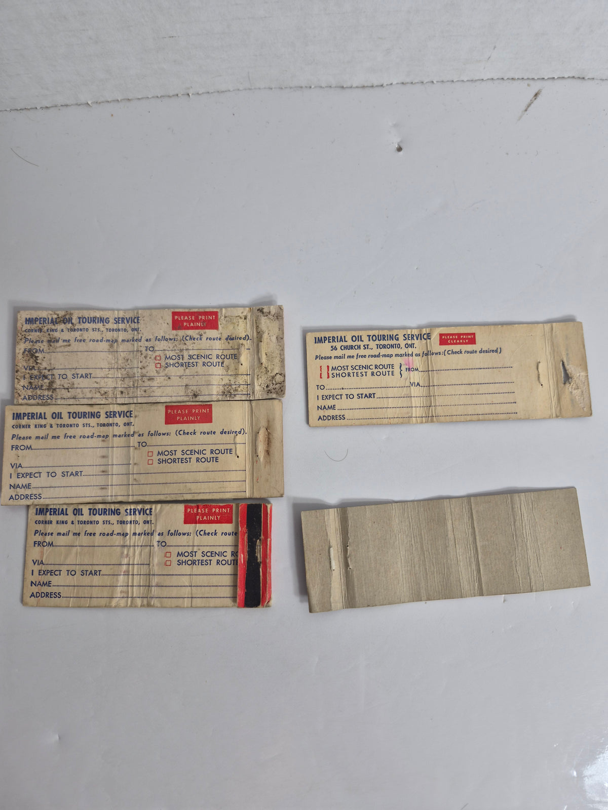 Vintage Imperial Esso Matchbook Cover Lot of 5 – Saskatchewan Dealers, Eddy Match – Marvelube, Touring Service Backs