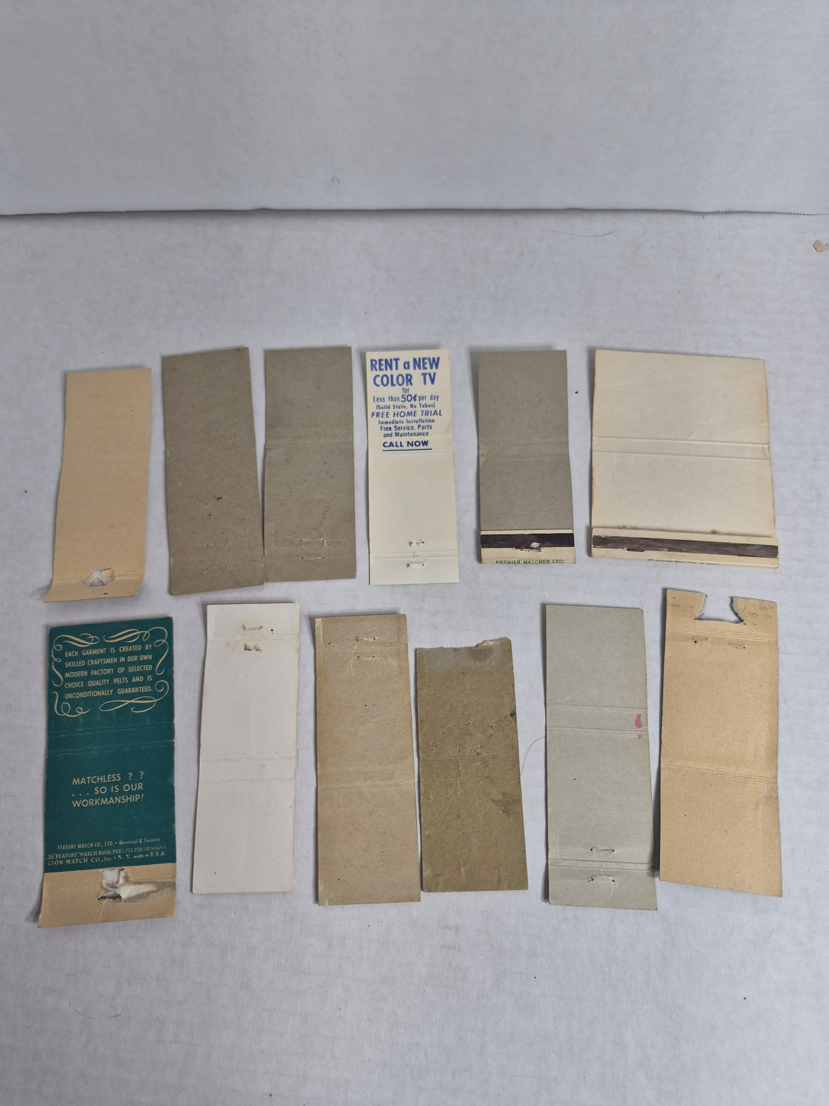 Vintage Matchbook Covers, Lot of 12 – RCAF NATO 1 Air Division Metz France, Thule Air Base Exchange, Western Furs Regina, Ambassador Cafe Moose Jaw
