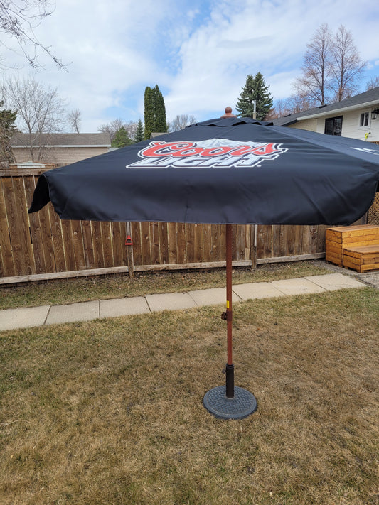 Genuine Coors Light Commercial Patio Umbrella – “Who Wants a Cold One?” – Molson Advertising – Original Box
