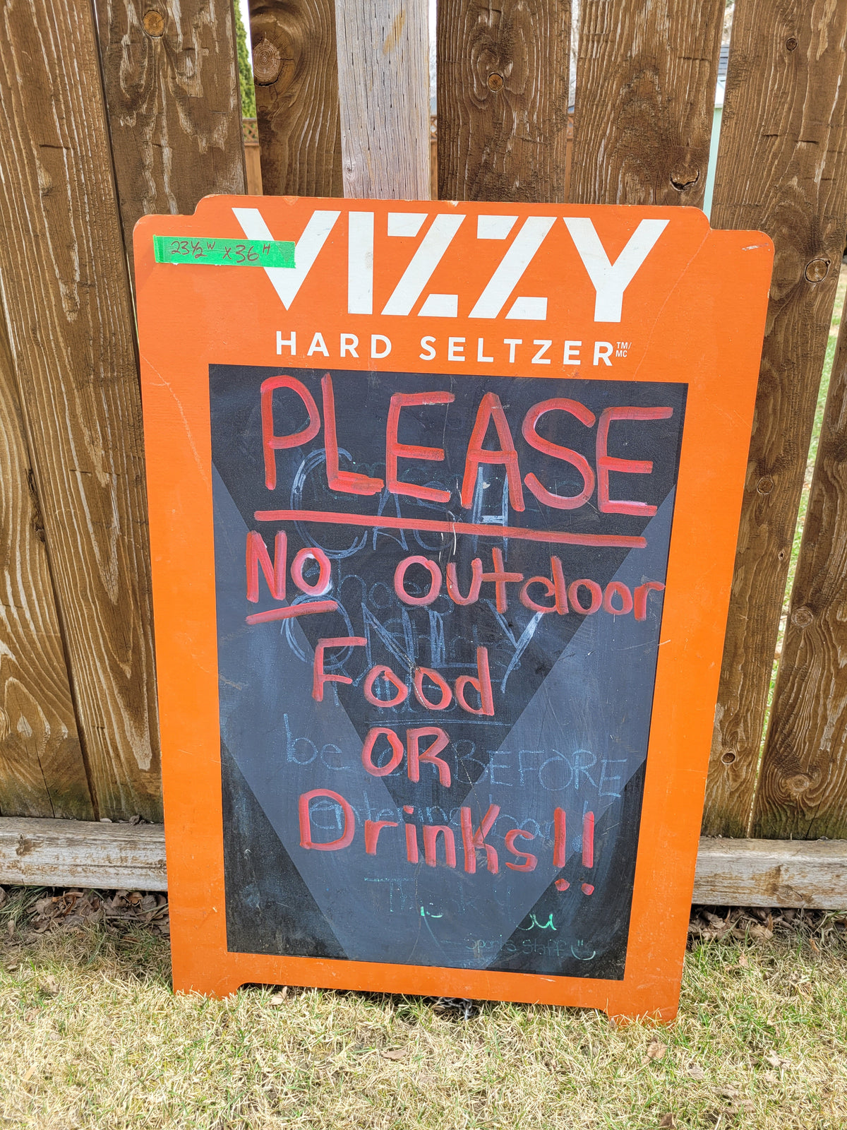 Vizzy Hard Seltzer Double-Sided A-Frame Chalkboard Advertising Sign – 36" x 23.5"