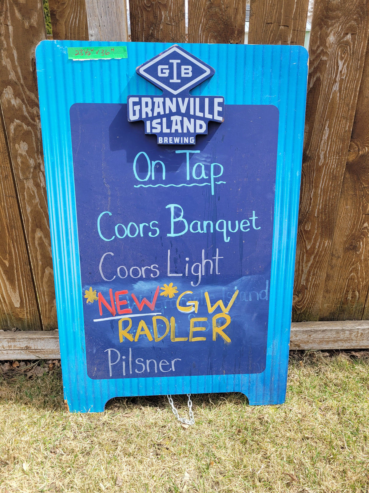 Granville Island Brewing Double-Sided A-Frame Chalkboard Bar Sign – 36" x 23.5"