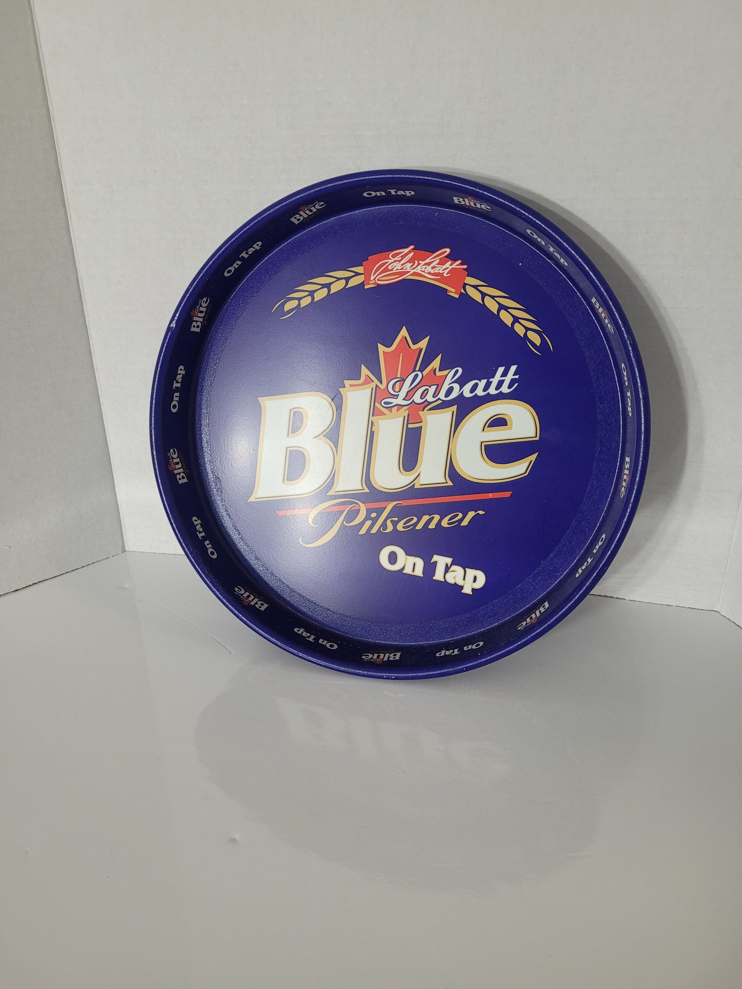 Labatt Blue Pilsener “On Tap” Metal Serving Tray – 13" Round