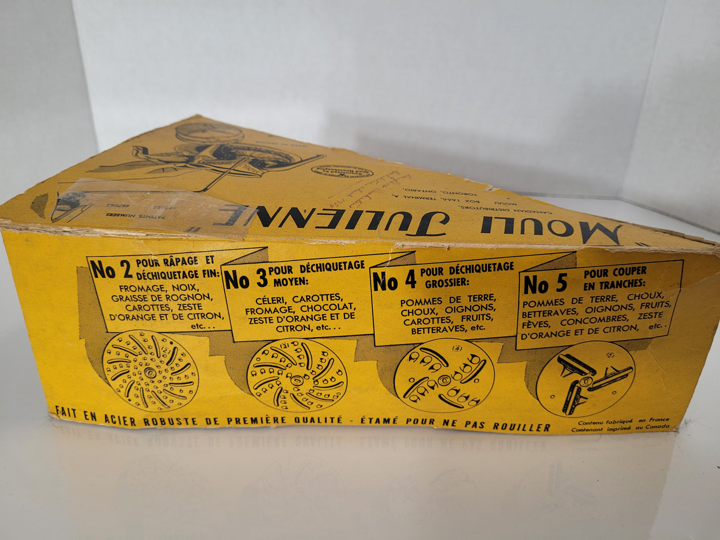 Vintage 1950s Mouli Julienne Shredder & Salad Maker – 4 Discs with Original Box