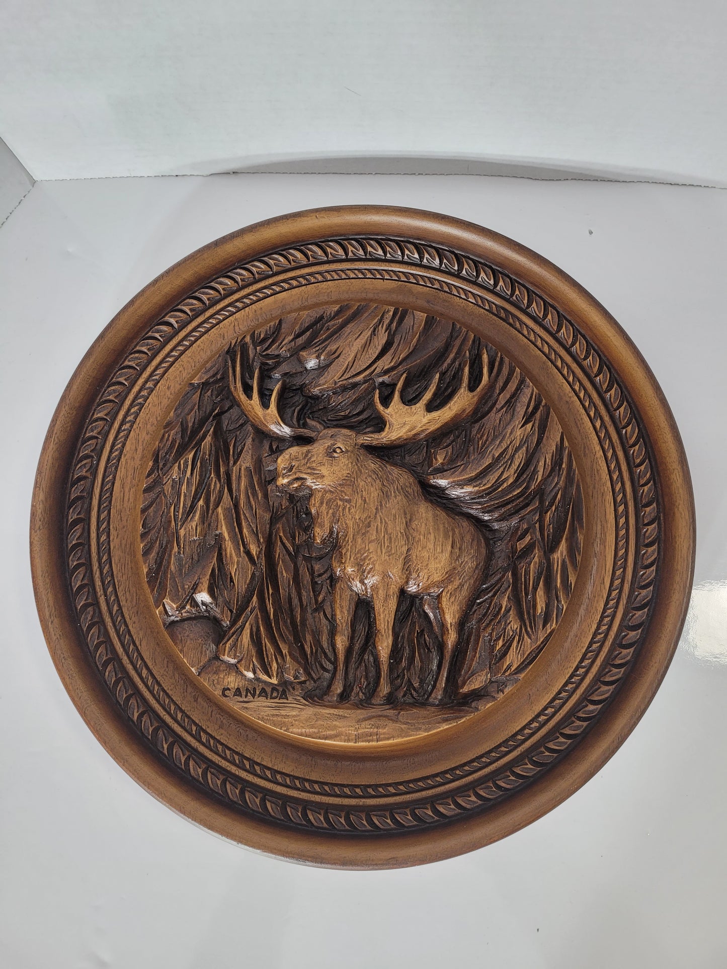 Vintage 1970s Karl Rothammer Canadian Moose Relief Wall Plaque – 14"