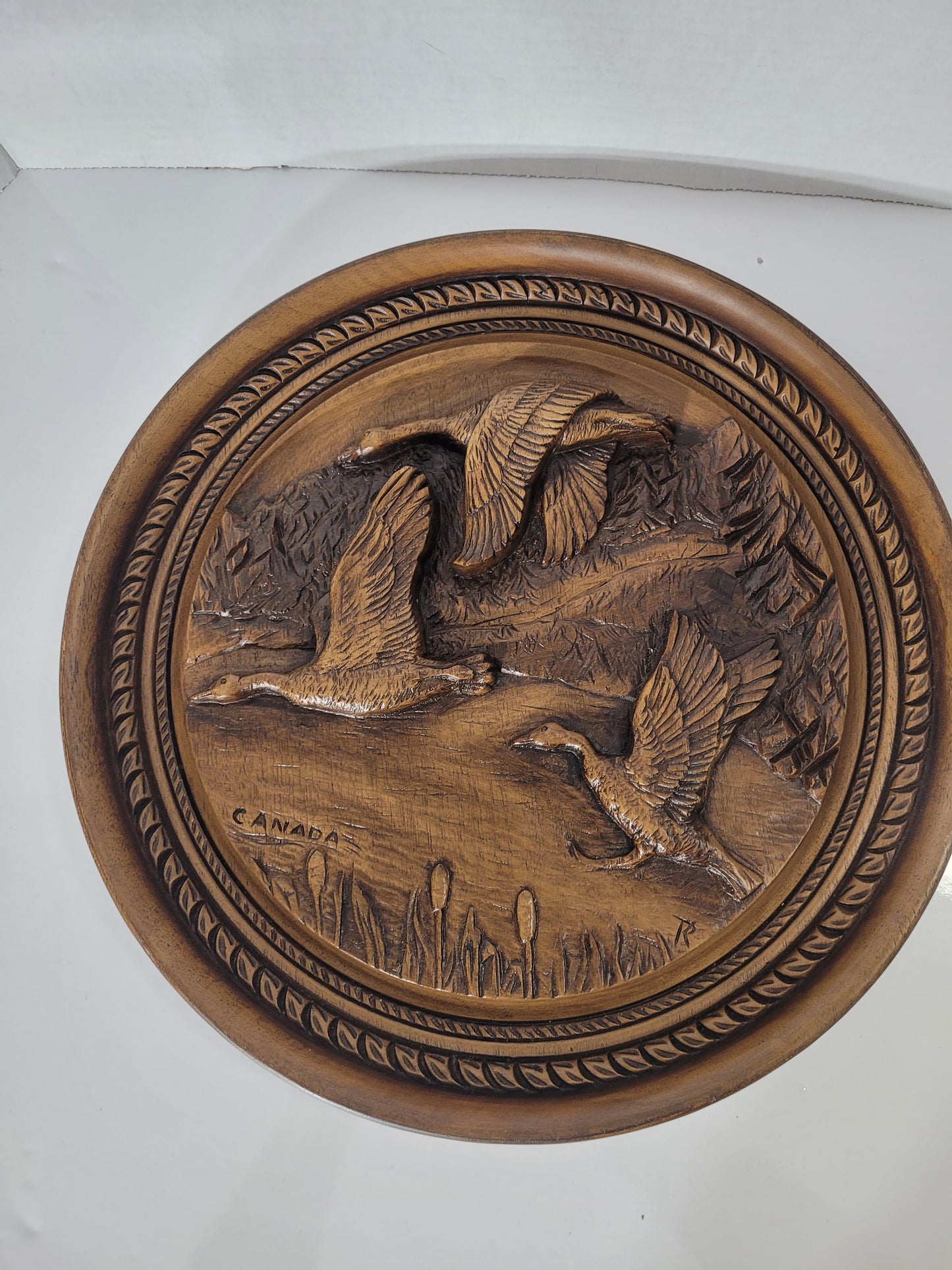 Vintage Karl Rothammer Canada Geese Relief Wall Plaque – 14-Inch – Made in Canada