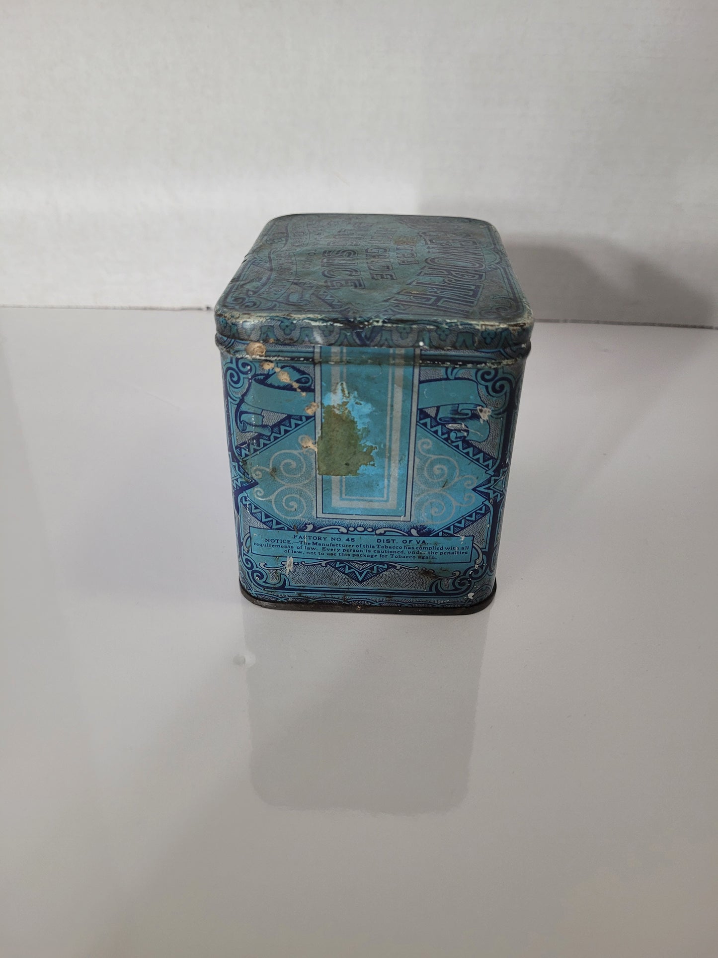 Antique Edgeworth Extra High Grade Plug Slice Tobacco Advertising Tin – Hinged Blue Lithograph