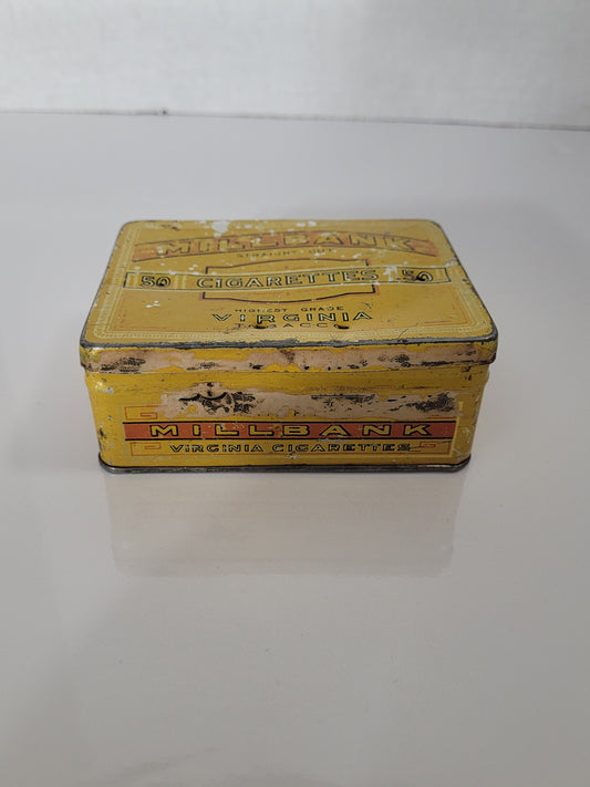Vintage 1930s Millbank Straight Cut 50 Cigarettes Advertising Tin – Imperial Tobacco Canada