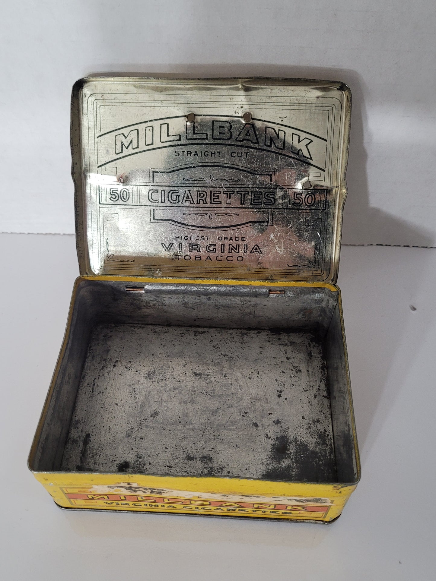 Vintage 1930s Millbank Straight Cut 50 Cigarettes Advertising Tin – Imperial Tobacco Canada