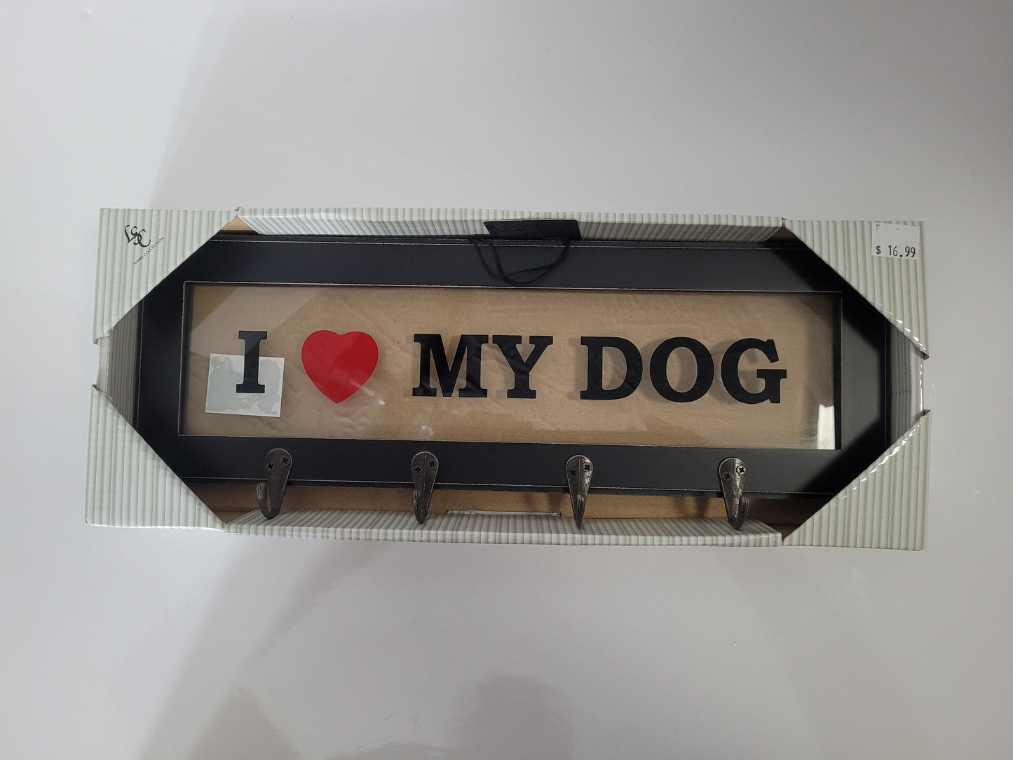 I Love My Dog Wall Hook Rack – Four Hooks – New in Box – 14.5" × 5"