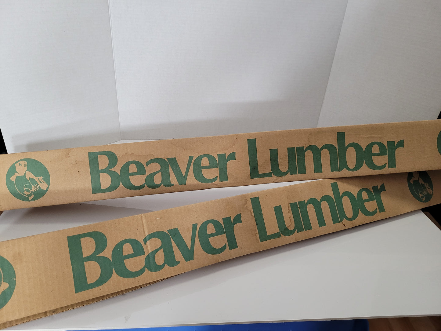 Vintage Beaver Lumber Three-Sided Cardboard Advertising Display Sign – 36"