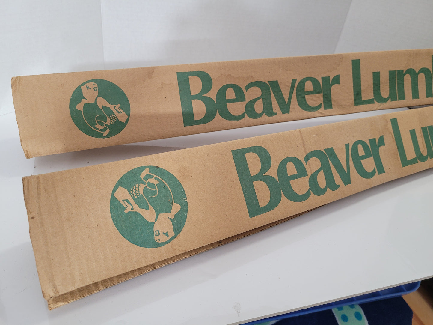 Vintage Beaver Lumber Three-Sided Cardboard Advertising Display Sign – 36"