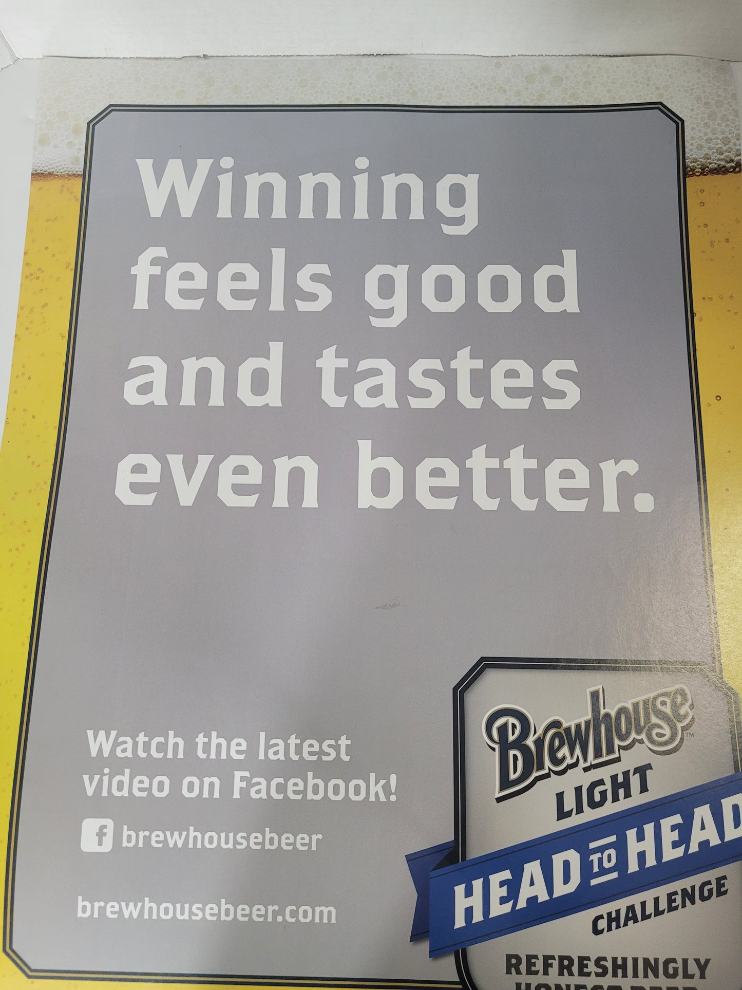 Brewhouse Light “Winning Feels Good” Advertising Poster – 18" × 24"