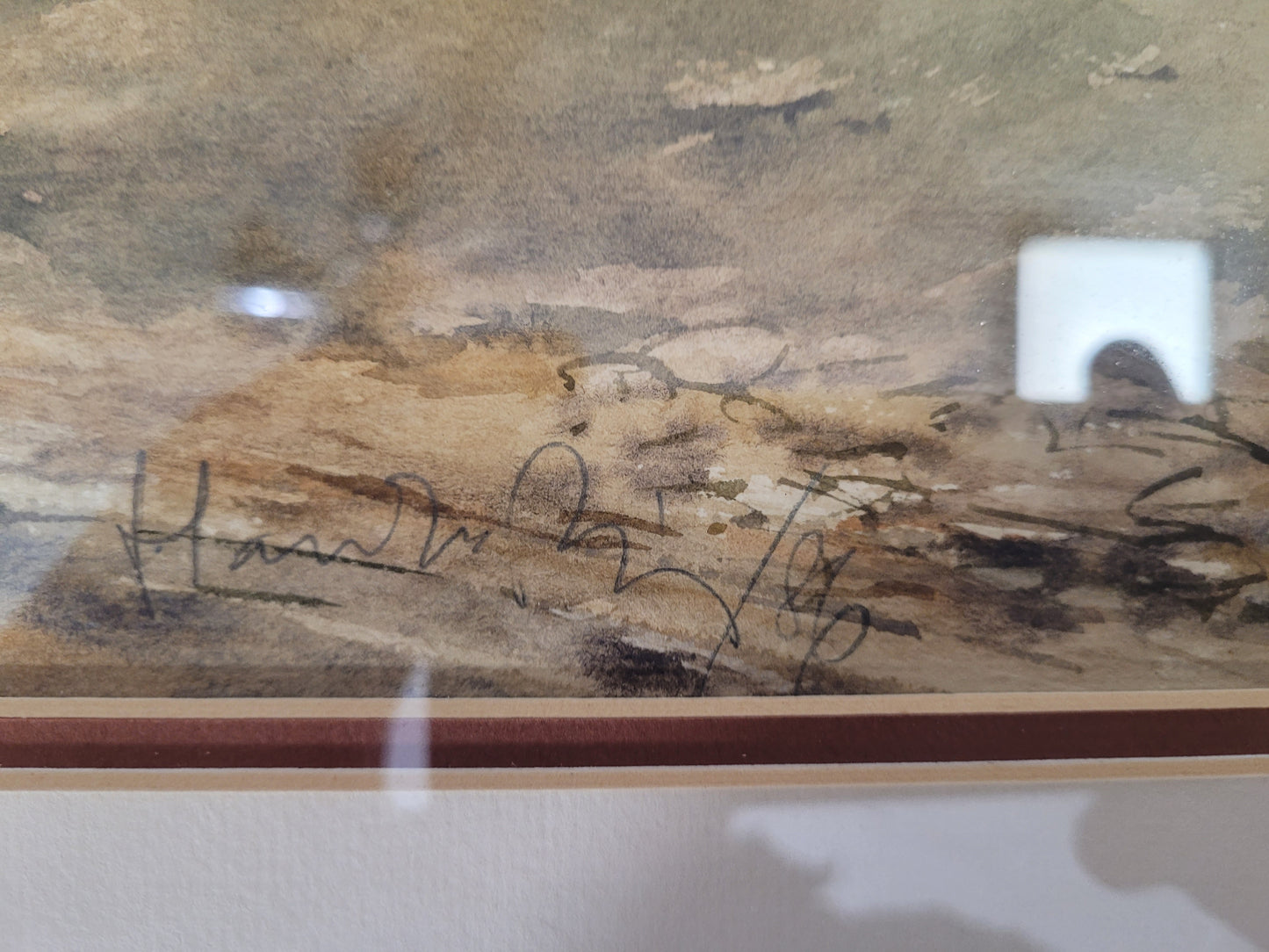 Signed Framed Original Watercolour Landscape Painting – 17" × 14"