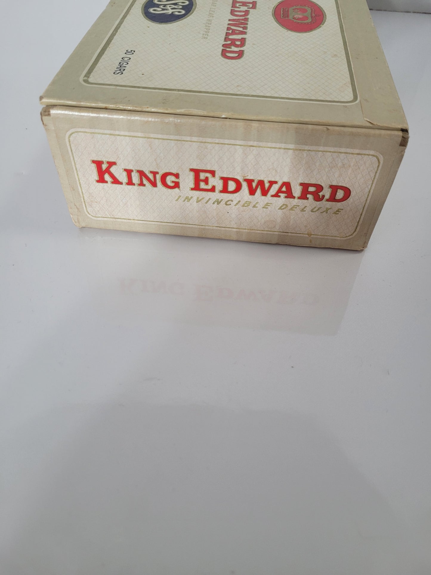Vintage King Edward Invincible Deluxe Empty Cigar Box – 50 Count