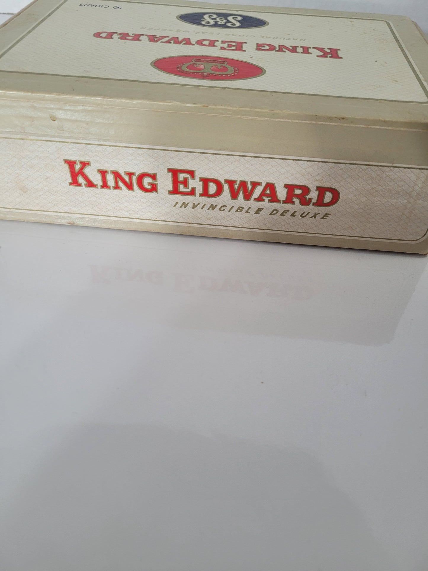 Vintage King Edward Invincible Deluxe Empty Cigar Box – 50 Count