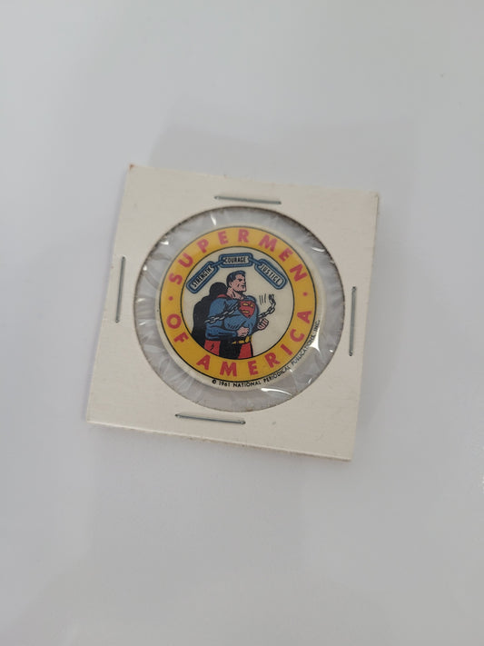 1961 Supermen of America Superman Pinback Button – 1.25"