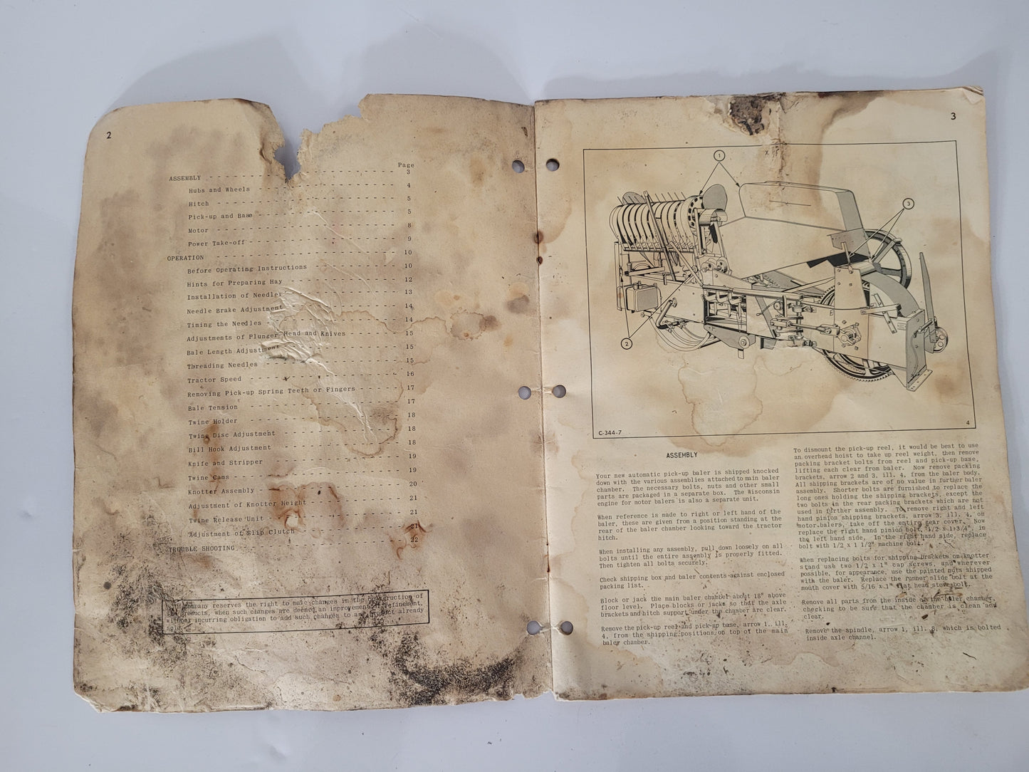 Vintage 1957 Cockshutt 344 Baler Operating Instructions Manual – Illustrated Farm Equipment Guide