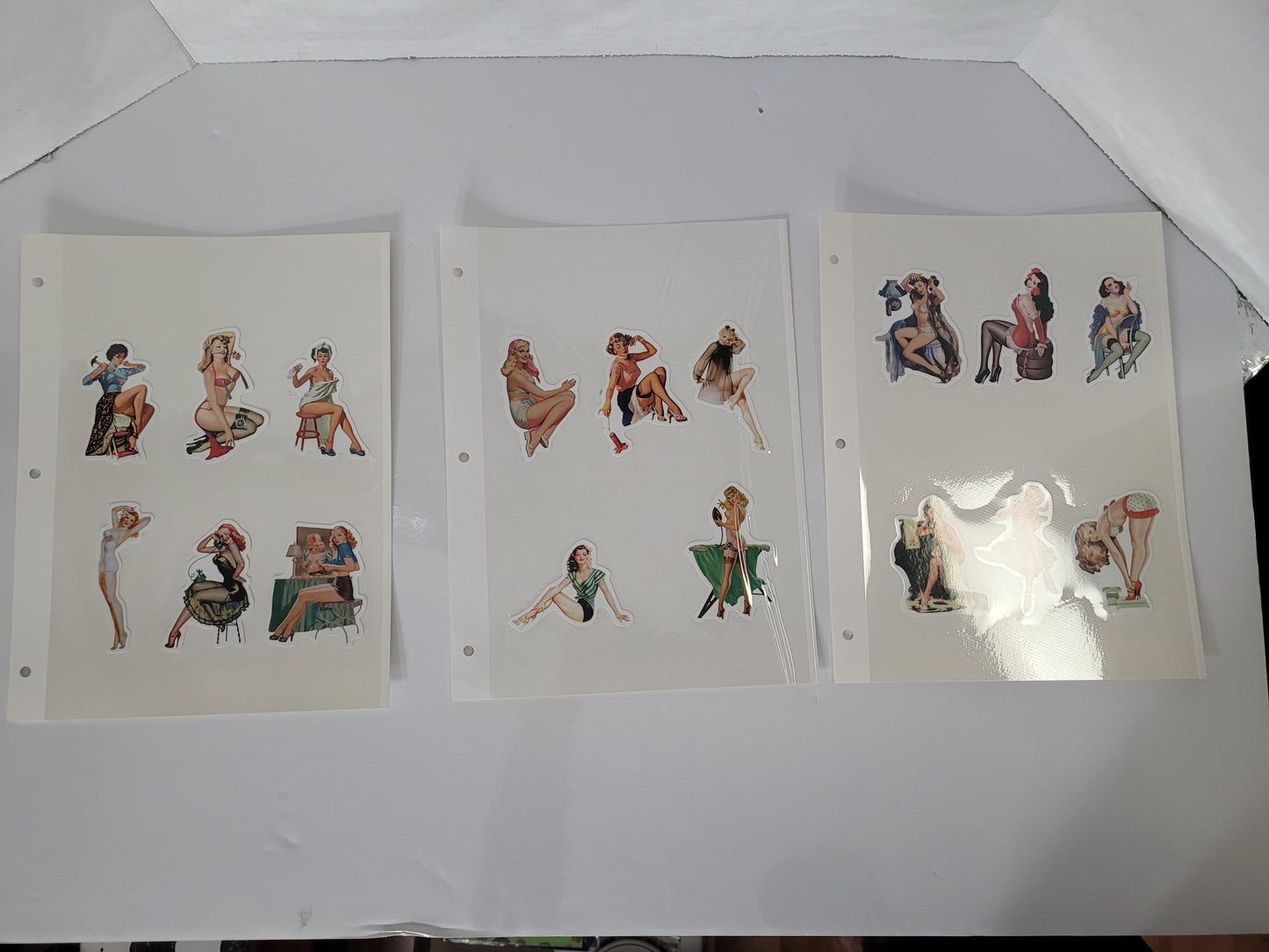 127-Piece Retro Pin-Up & Nautical Tattoo-Style Sticker Collection – 17 Display Sheets
