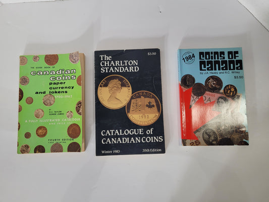 Vintage Canadian Coin Catalogue & Reference Book Lot – 1962, 1983 & 1984