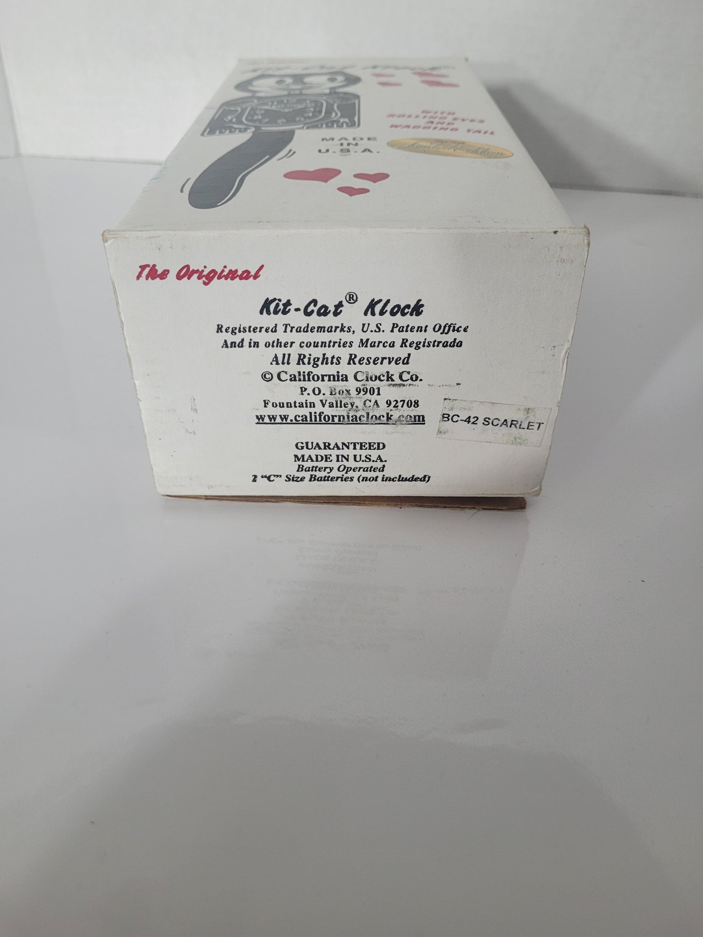 Retired Scarlet Red Kit-Cat Klock BC-42 with Original Box – Display Only