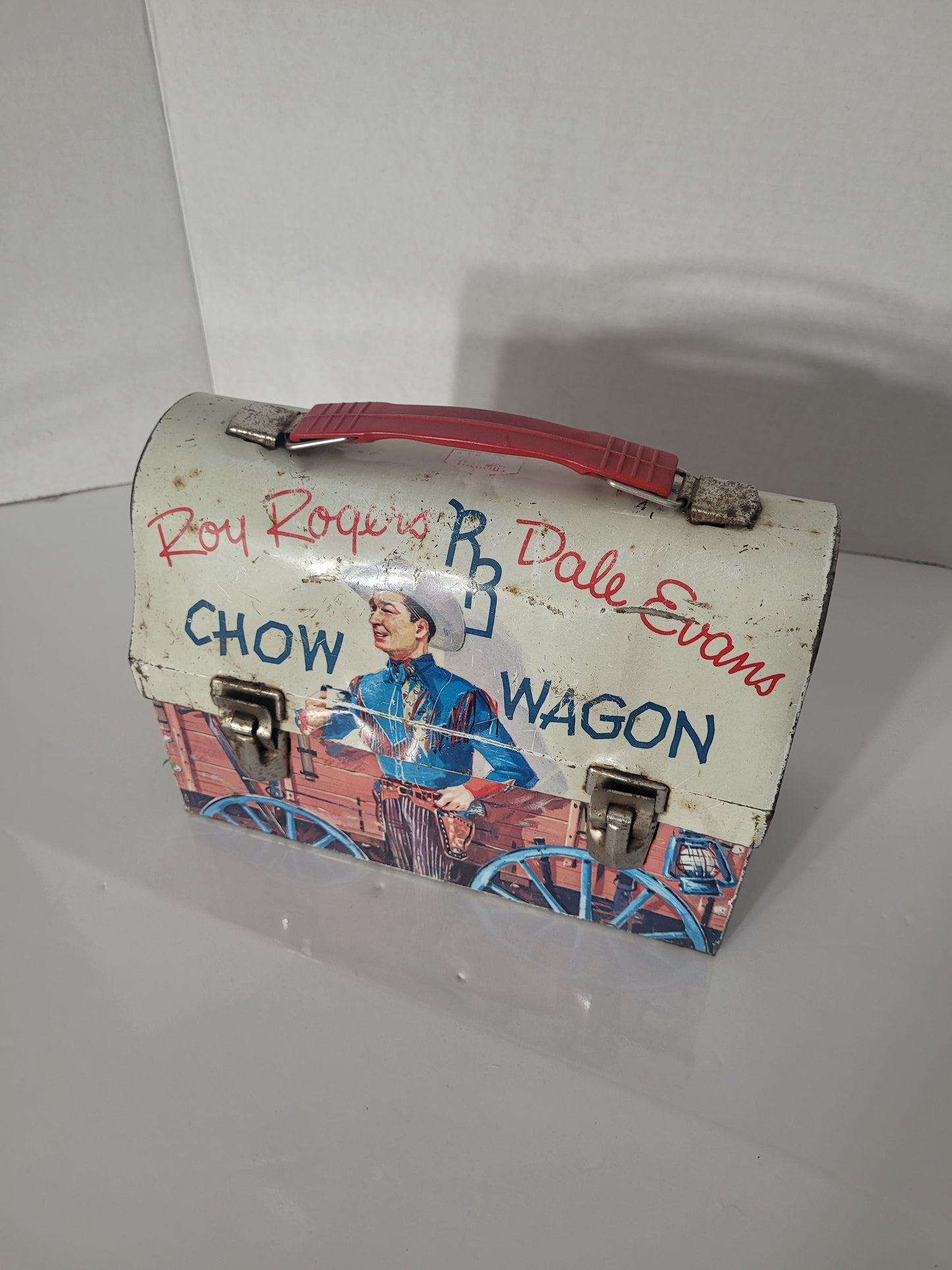 1950s Roy Rogers & Dale Evans Chow Wagon Dome-Top Metal Lunch Box – 8.75"