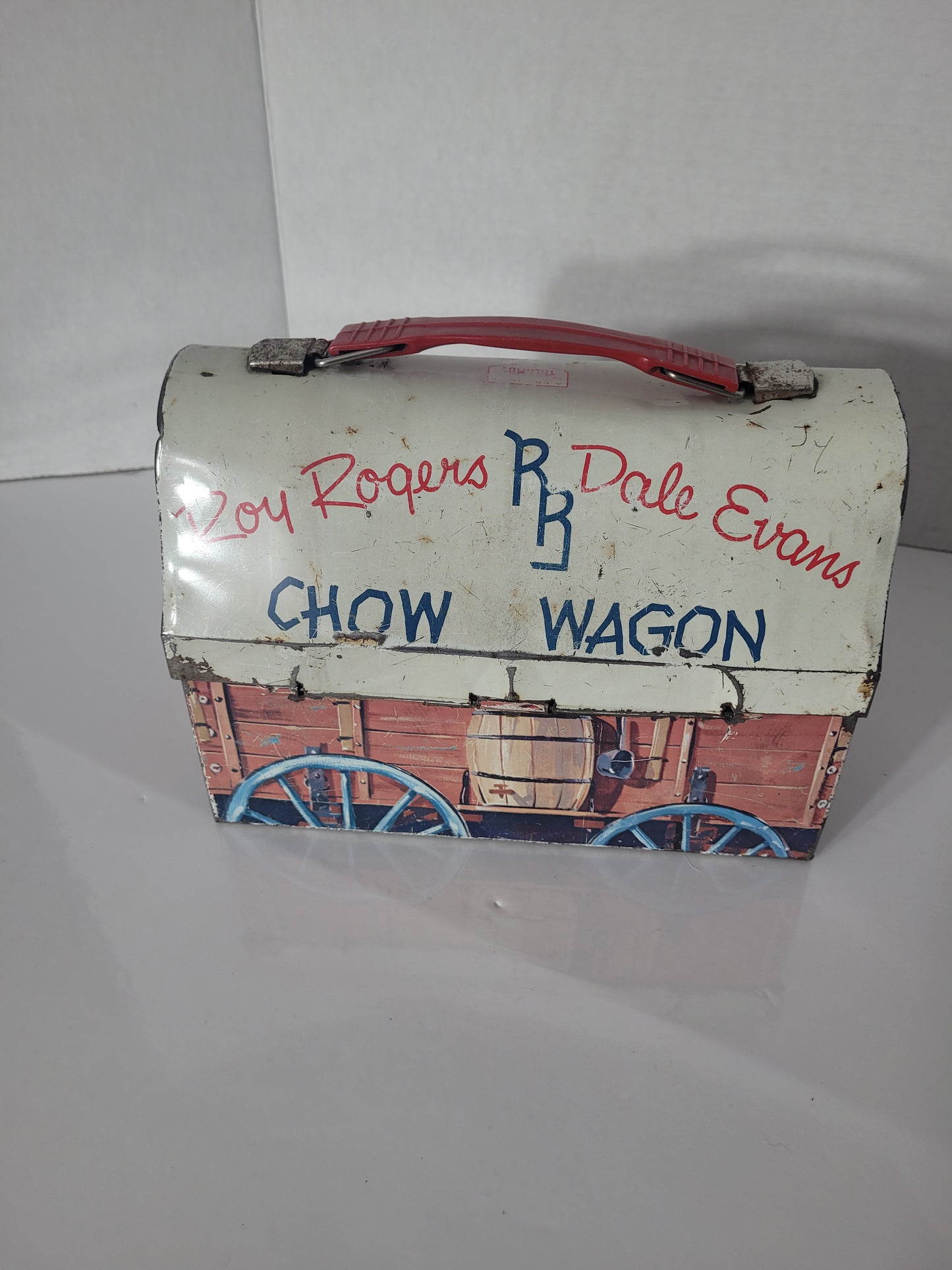 1950s Roy Rogers & Dale Evans Chow Wagon Dome-Top Metal Lunch Box – 8.75"