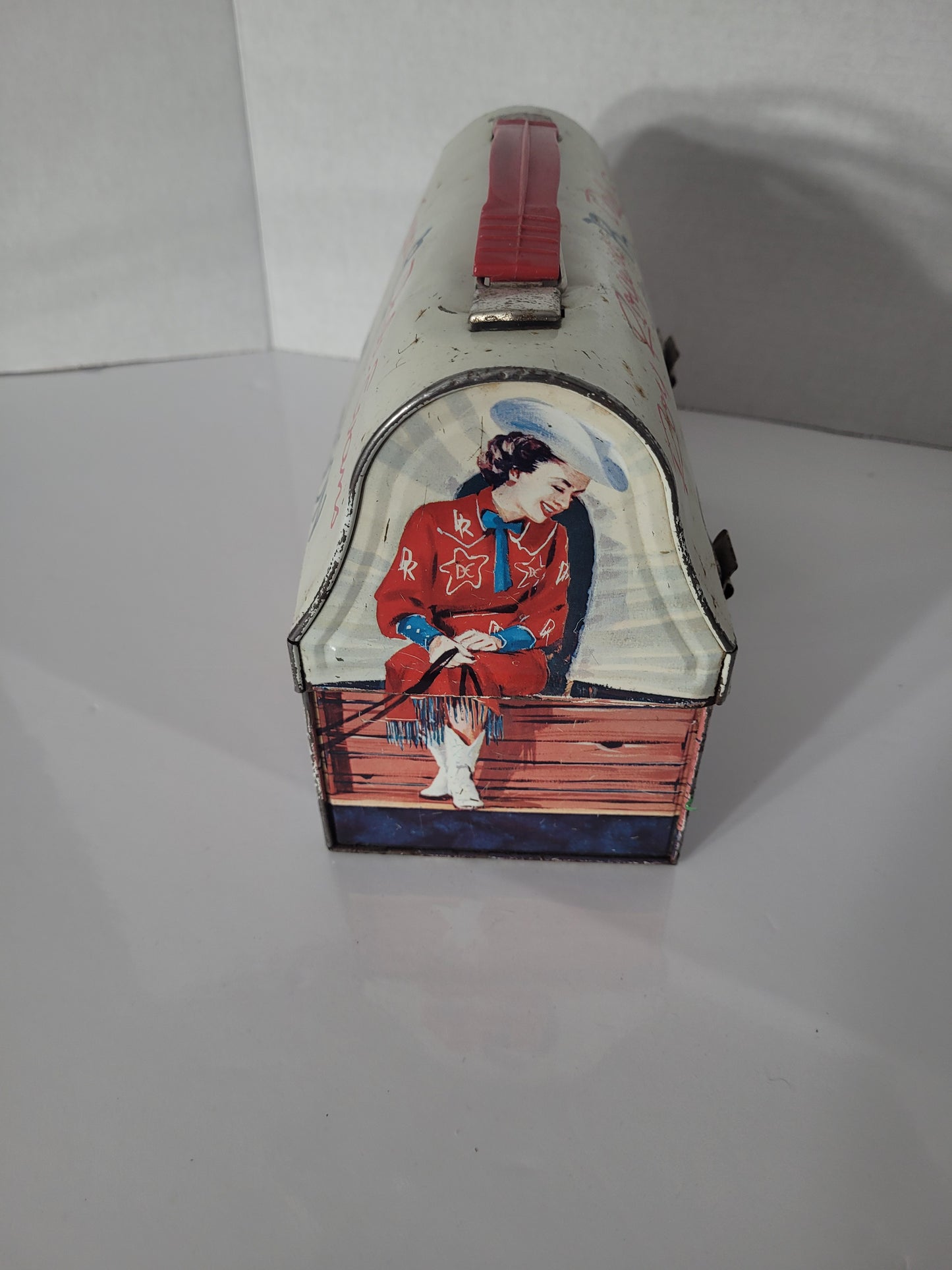 1950s Roy Rogers & Dale Evans Chow Wagon Dome-Top Metal Lunch Box – 8.75"