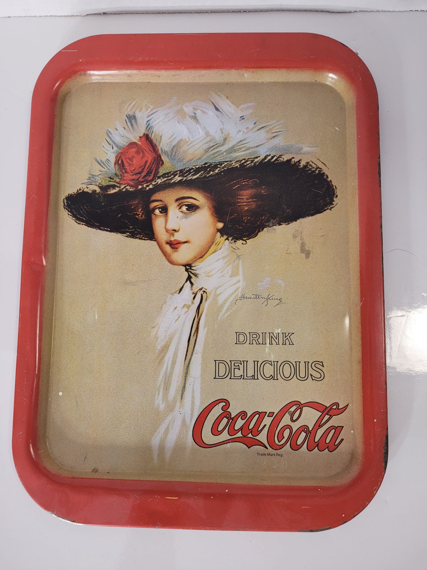 Vintage 1971 Coca-Cola Hamilton King Girl Metal Serving Tray – 10.5" × 14.75"