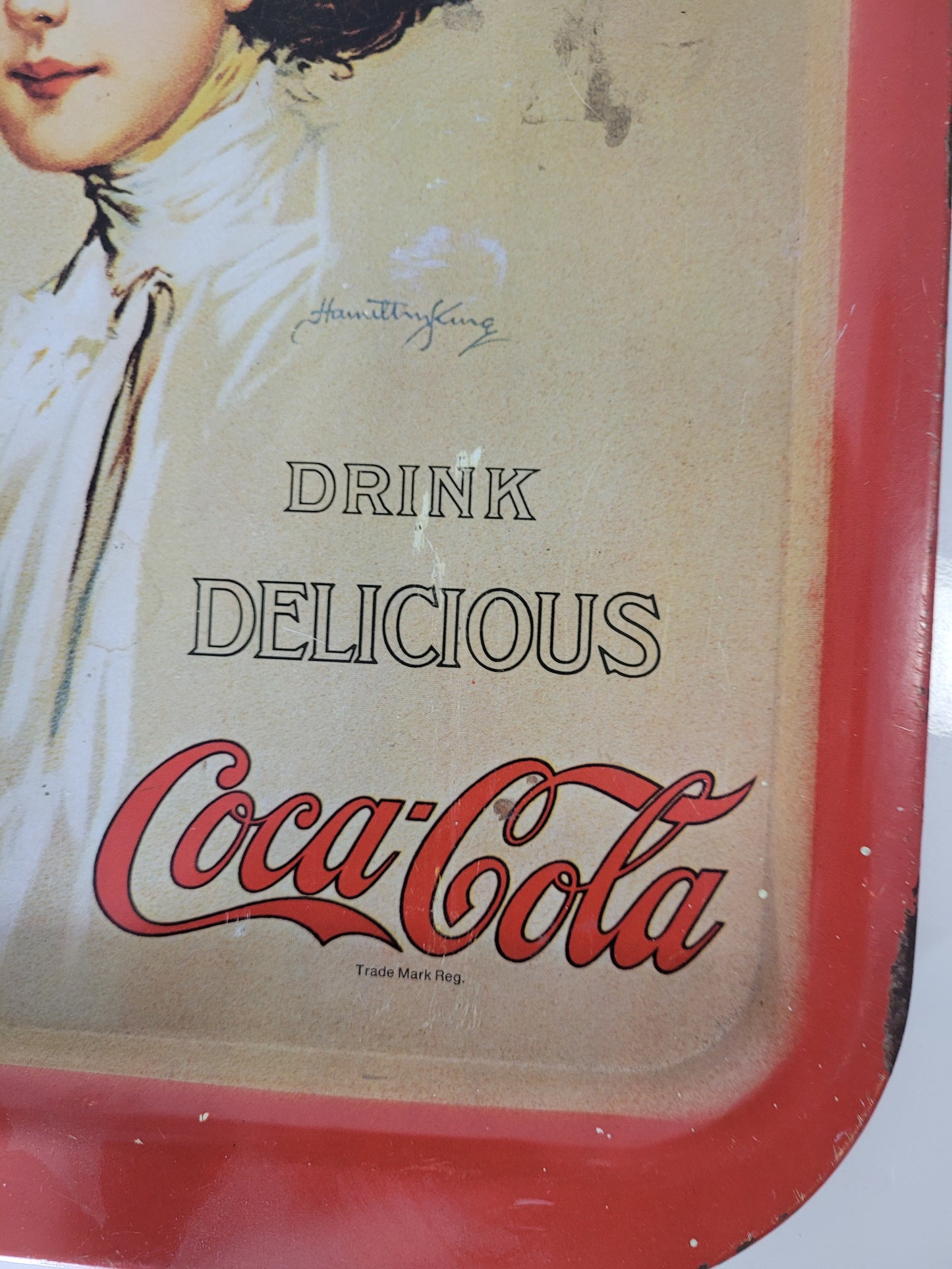 Vintage 1971 Coca-Cola Hamilton King Girl Metal Serving Tray – 10.5" × 14.75"