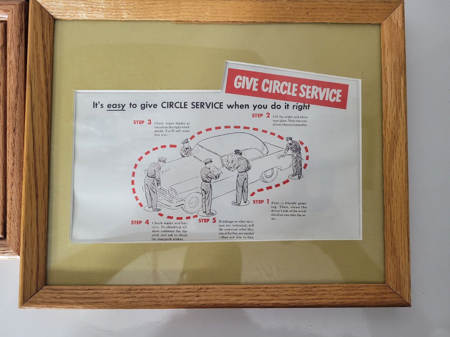 Set of 3 Vintage Texaco Service Station Employee Training Displays – Framed