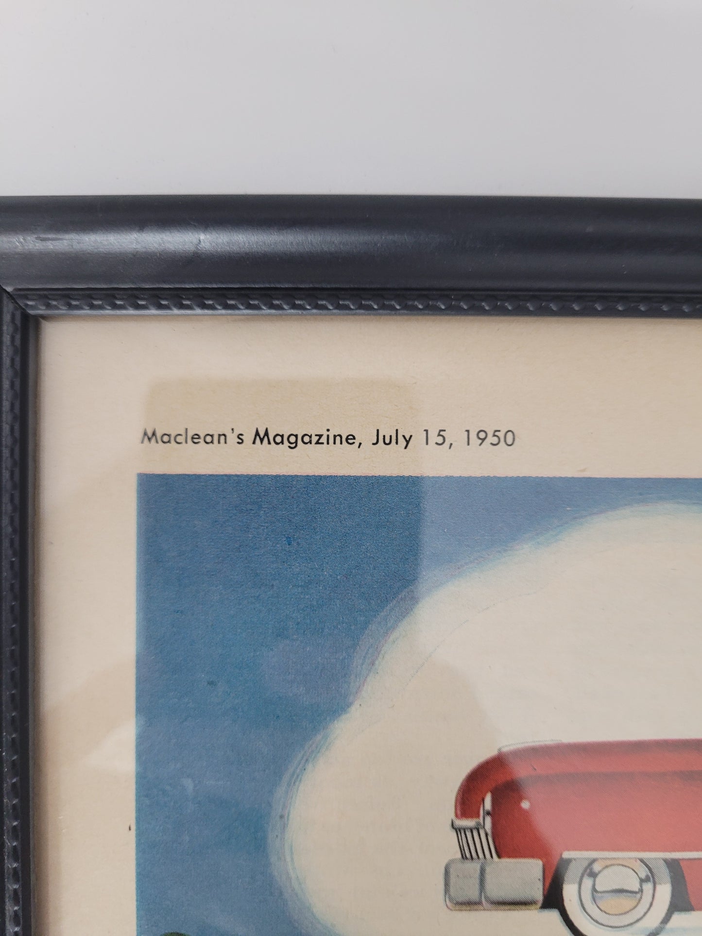 1950 Goodyear Super-Cushion Tire Maclean’s Magazine Advertisement – Framed 11.75" × 14.75"